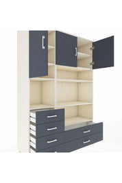 Hyperion Dolap 9 Raflı 6 Çekmeceli 3 Kapaklı 132x44x195 Aytaşı-Antrasit/Antrasit