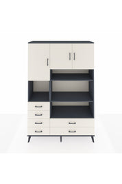 Hyperion Dolap 9 Raflı 6 Çekmeceli 3 Kapaklı 132x44x195 Antrasit-Aytaşı/Aytaşı