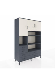 Hyperion Dolap 9 Raflı 6 Çekmeceli 3 Kapaklı 132x44x195 Antrasit-Aytaşı/Antrasit