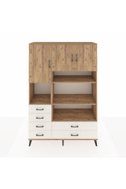 Hyperion Dolap 9 Raflı 6 Çekmeceli 3 Kapaklı 132x44x195 Çam-Çam/Aytaşı