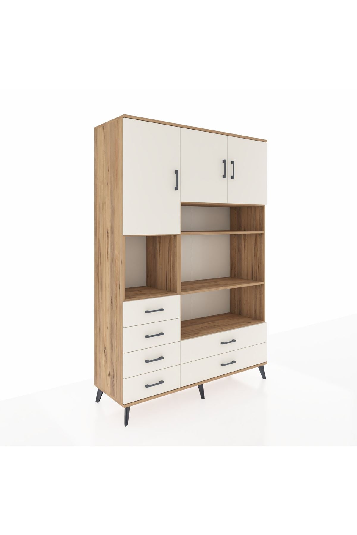 Hyperion Dolap 9 Raflı 6 Çekmeceli 3 Kapaklı 132x44x195 Çam-Aytaşı/Aytaşı