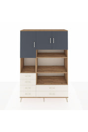 Hyperion Dolap 9 Raflı 6 Çekmeceli 3 Kapaklı 132x44x195 Çam-Antrasit/Aytaşı