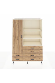 Hyperion Dolap 7 Raflı 6 Çekmeceli Tek Kapaklı  132x44x195 Aytaşı-Çam/Çam