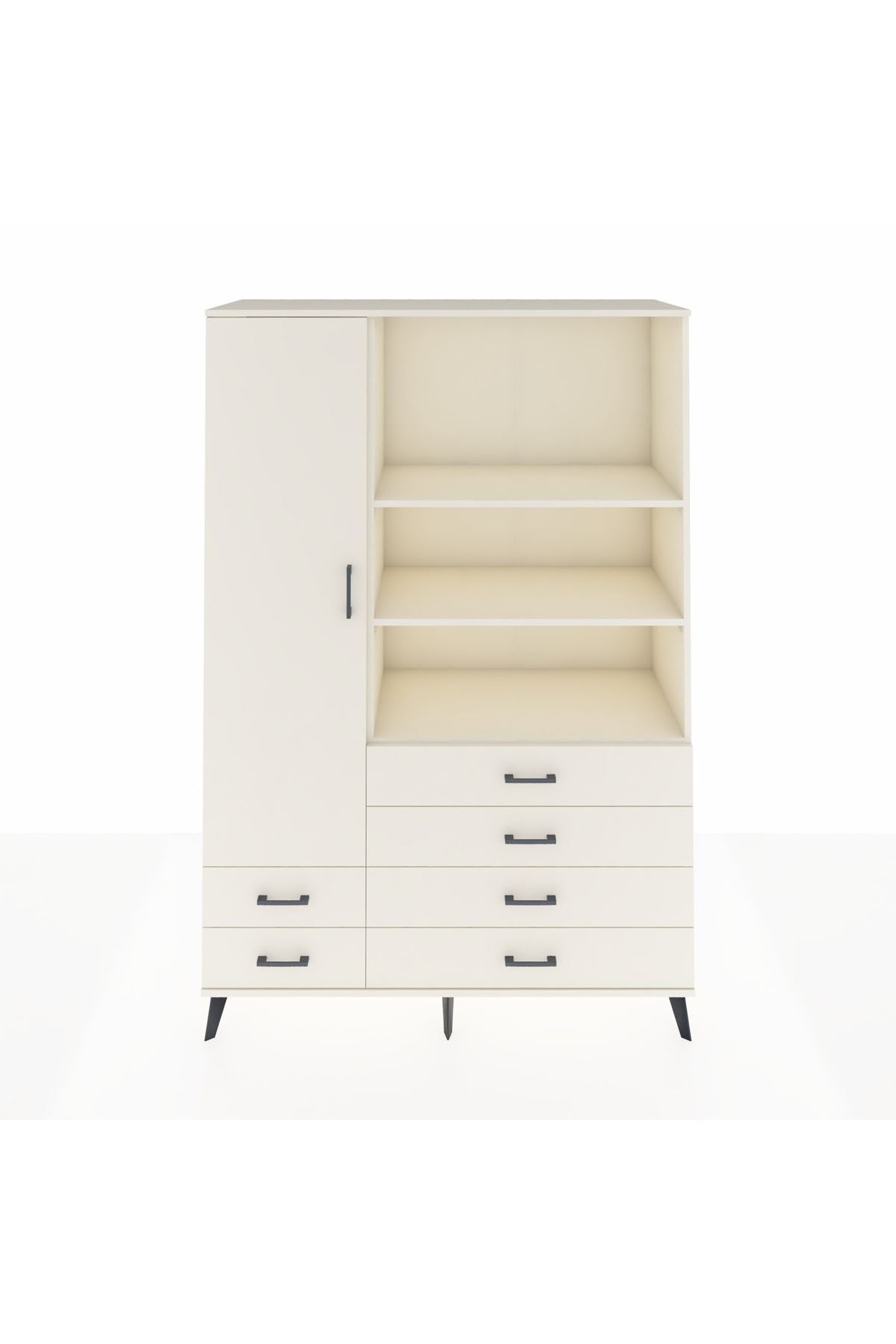 Hyperion Dolap 7 Raflı 6 Çekmeceli Tek Kapaklı  132x44x195 Aytaşı-Aytaşı/Aytaşı