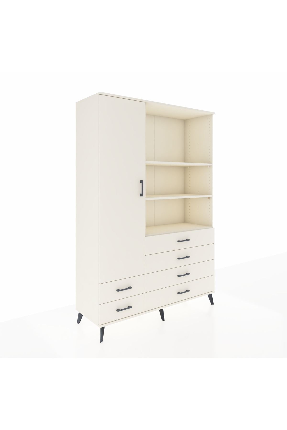 Hyperion Dolap 7 Raflı 6 Çekmeceli Tek Kapaklı  132x44x195 Aytaşı-Aytaşı/Aytaşı