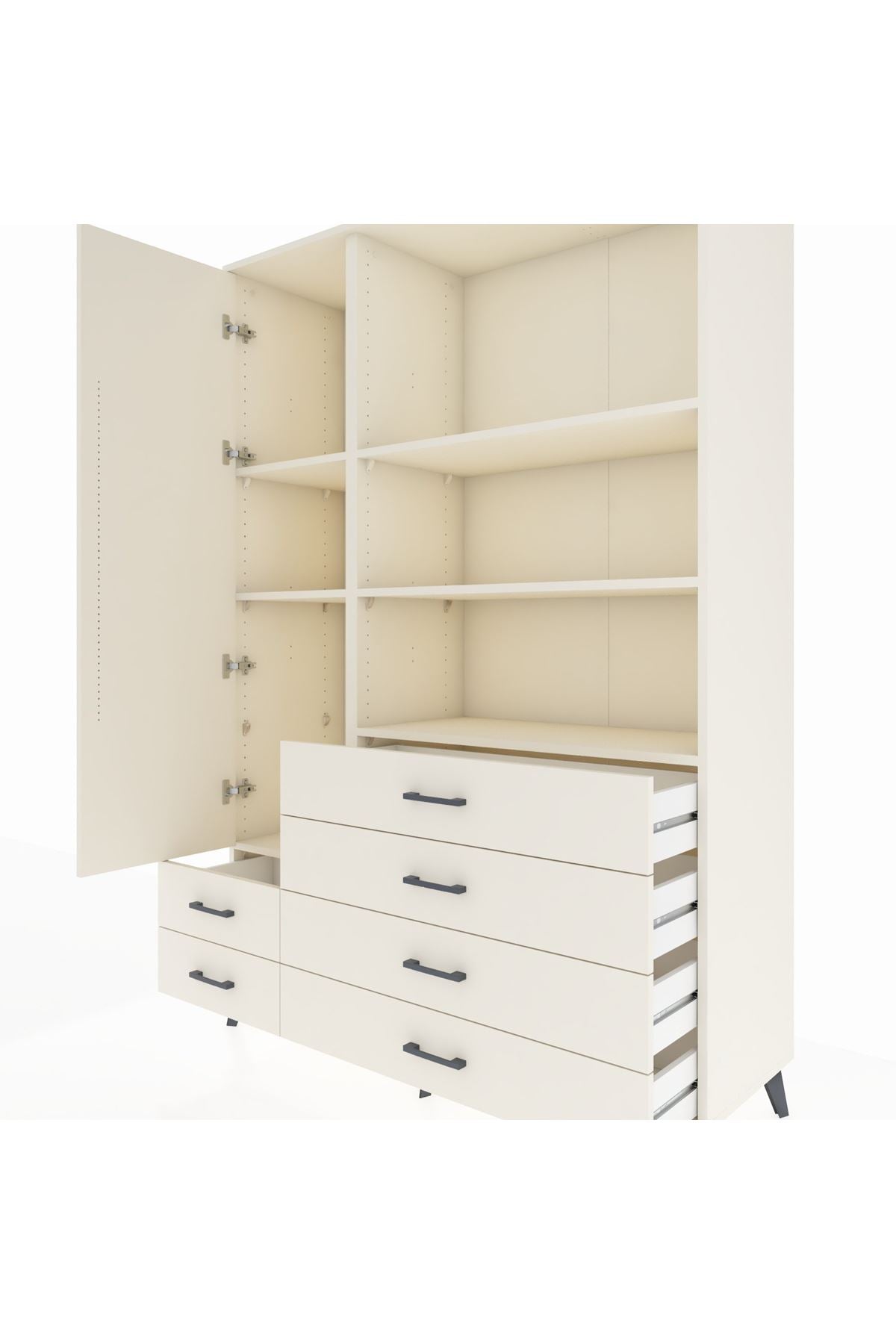 Hyperion Dolap 7 Raflı 6 Çekmeceli Tek Kapaklı  132x44x195 Aytaşı-Aytaşı/Aytaşı