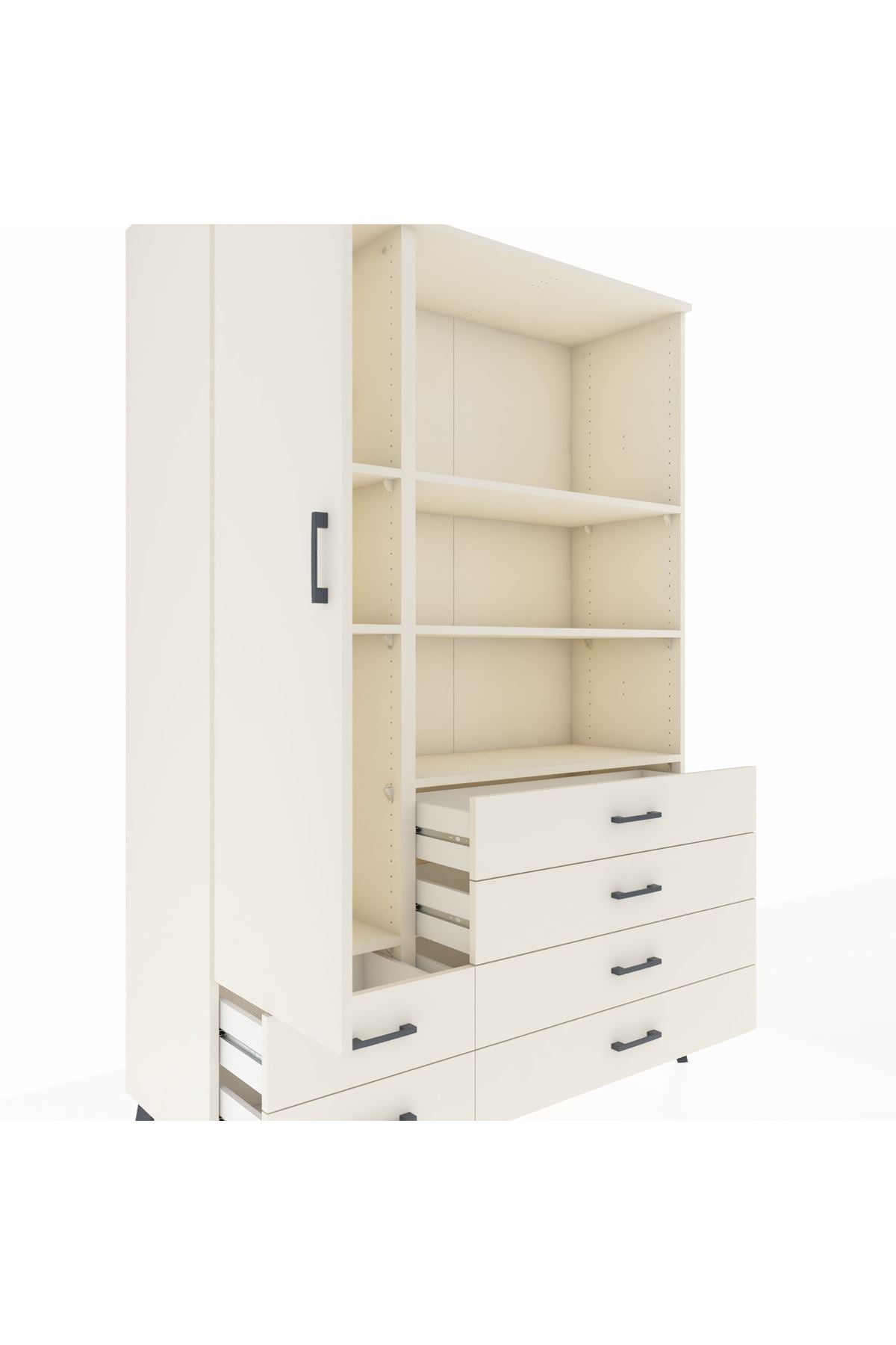 Hyperion Dolap 7 Raflı 6 Çekmeceli Tek Kapaklı  132x44x195 Aytaşı-Aytaşı/Aytaşı