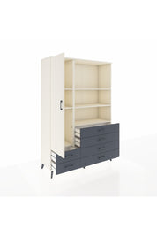 Hyperion Dolap 7 Raflı 6 Çekmeceli Tek Kapaklı  132x44x195 Aytaşı-Aytaşı/Antrasit