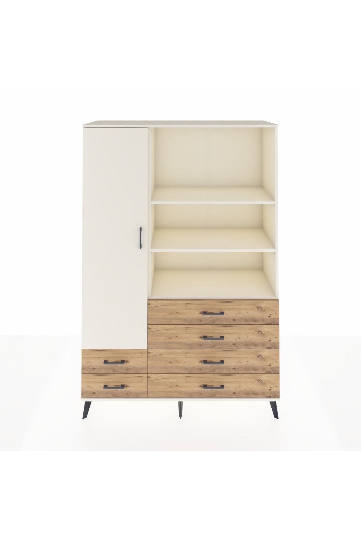 Hyperion Dolap 7 Raflı 6 Çekmeceli Tek Kapaklı  132x44x195 Aytaşı-Aytaşı/Çam