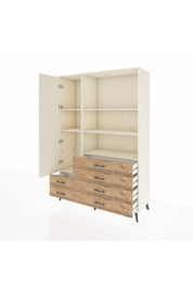 Hyperion Dolap 7 Raflı 6 Çekmeceli Tek Kapaklı  132x44x195 Aytaşı-Aytaşı/Çam