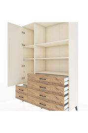 Hyperion Dolap 7 Raflı 6 Çekmeceli Tek Kapaklı  132x44x195 Aytaşı-Aytaşı/Çam