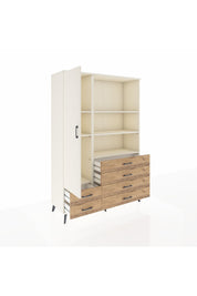 Hyperion Dolap 7 Raflı 6 Çekmeceli Tek Kapaklı  132x44x195 Aytaşı-Aytaşı/Çam