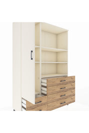 Hyperion Dolap 7 Raflı 6 Çekmeceli Tek Kapaklı  132x44x195 Aytaşı-Aytaşı/Çam