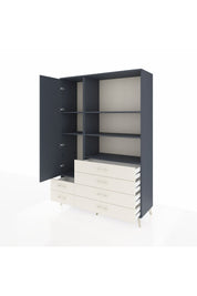 Hyperion Dolap 7 Raflı 6 Çekmeceli Tek Kapaklı  132x44x195 Antrasit-Antrasit/Aytaşı