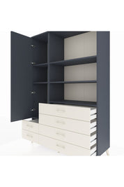 Hyperion Dolap 7 Raflı 6 Çekmeceli Tek Kapaklı  132x44x195 Antrasit-Antrasit/Aytaşı
