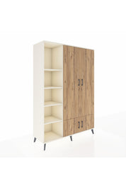 Hyperion Dolap 6 Raflı 4 Kapaklı Tek Askılı 132x44x195 Aytaşı-Çam/Aytaşı