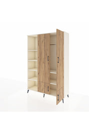 Hyperion Dolap 6 Raflı 4 Kapaklı Tek Askılı 132x44x195 Aytaşı-Çam/Aytaşı