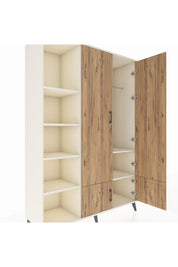 Hyperion Dolap 6 Raflı 4 Kapaklı Tek Askılı 132x44x195 Aytaşı-Çam/Aytaşı