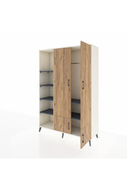 Hyperion Dolap 6 Raflı 4 Kapaklı Tek Askılı 132x44x195 Aytaşı-Çam/Antrasit