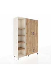 Hyperion Dolap 6 Raflı 4 Kapaklı Tek Askılı 132x44x195 Aytaşı-Çam/Çam