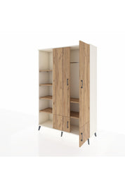 Hyperion Dolap 6 Raflı 4 Kapaklı Tek Askılı 132x44x195 Aytaşı-Çam/Çam