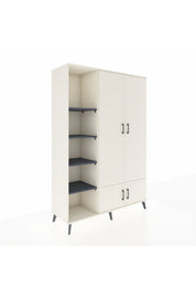 Hyperion Dolap 6 Raflı 4 Kapaklı Tek Askılı 132x44x195 Aytaşı-Aytaşı/Antrasit