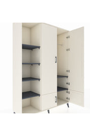 Hyperion Dolap 6 Raflı 4 Kapaklı Tek Askılı 132x44x195 Aytaşı-Aytaşı/Antrasit