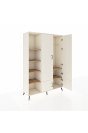 Hyperion Dolap 6 Raflı 4 Kapaklı Tek Askılı 132x44x195 Aytaşı-Aytaşı/Çam