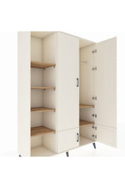 Hyperion Dolap 6 Raflı 4 Kapaklı Tek Askılı 132x44x195 Aytaşı-Aytaşı/Çam