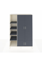 Hyperion Dolap 6 Raflı 4 Kapaklı Tek Askılı 132x44x195 Aytaşı-Antrasit/Antrasit