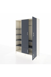 Hyperion Dolap 6 Raflı 4 Kapaklı Tek Askılı 132x44x195 Aytaşı-Antrasit/Antrasit