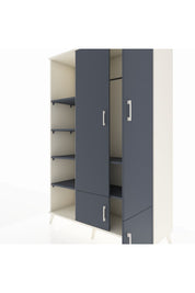 Hyperion Dolap 6 Raflı 4 Kapaklı Tek Askılı 132x44x195 Aytaşı-Antrasit/Antrasit