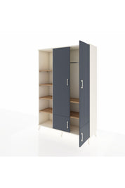 Hyperion Dolap 6 Raflı 4 Kapaklı Tek Askılı 132x44x195 Aytaşı-Antrasit/Çam