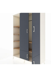 Hyperion Dolap 6 Raflı 4 Kapaklı Tek Askılı 132x44x195 Aytaşı-Antrasit/Çam