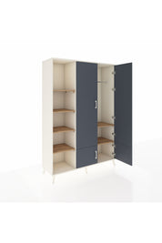 Hyperion Dolap 6 Raflı 4 Kapaklı Tek Askılı 132x44x195 Aytaşı-Antrasit/Çam