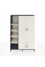 Hyperion Dolap 6 Raflı 4 Kapaklı Tek Askılı 132x44x195 Antrasit-Aytaşı/Aytaşı