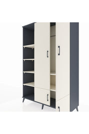 Hyperion Dolap 6 Raflı 4 Kapaklı Tek Askılı 132x44x195 Antrasit-Aytaşı/Aytaşı