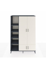 Hyperion Dolap 6 Raflı 4 Kapaklı Tek Askılı 132x44x195 Antrasit-Aytaşı/Antrasit