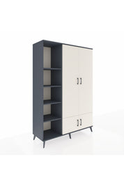 Hyperion Dolap 6 Raflı 4 Kapaklı Tek Askılı 132x44x195 Antrasit-Aytaşı/Antrasit