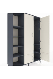 Hyperion Dolap 6 Raflı 4 Kapaklı Tek Askılı 132x44x195 Antrasit-Aytaşı/Antrasit