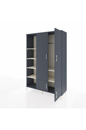 Hyperion Dolap 6 Raflı 4 Kapaklı Tek Askılı 132x44x195 Antrasit-Antrasit/Aytaşı