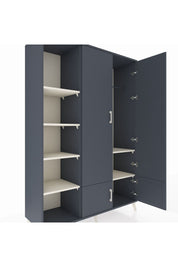 Hyperion Dolap 6 Raflı 4 Kapaklı Tek Askılı 132x44x195 Antrasit-Antrasit/Aytaşı