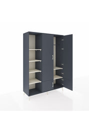 Hyperion Dolap 6 Raflı 4 Kapaklı Tek Askılı 132x44x195 Antrasit-Antrasit/Aytaşı