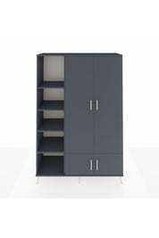 Hyperion Dolap 6 Raflı 4 Kapaklı Tek Askılı 132x44x195 Antrasit-Antrasit/Antrasit