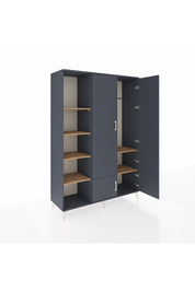 Hyperion Dolap 6 Raflı 4 Kapaklı Tek Askılı 132x44x195 Antrasit-Antrasit/Çam