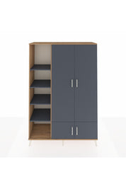 Hyperion Dolap 6 Raflı 4 Kapaklı Tek Askılı 132x44x195 Çam-Antrasit/Antrasit