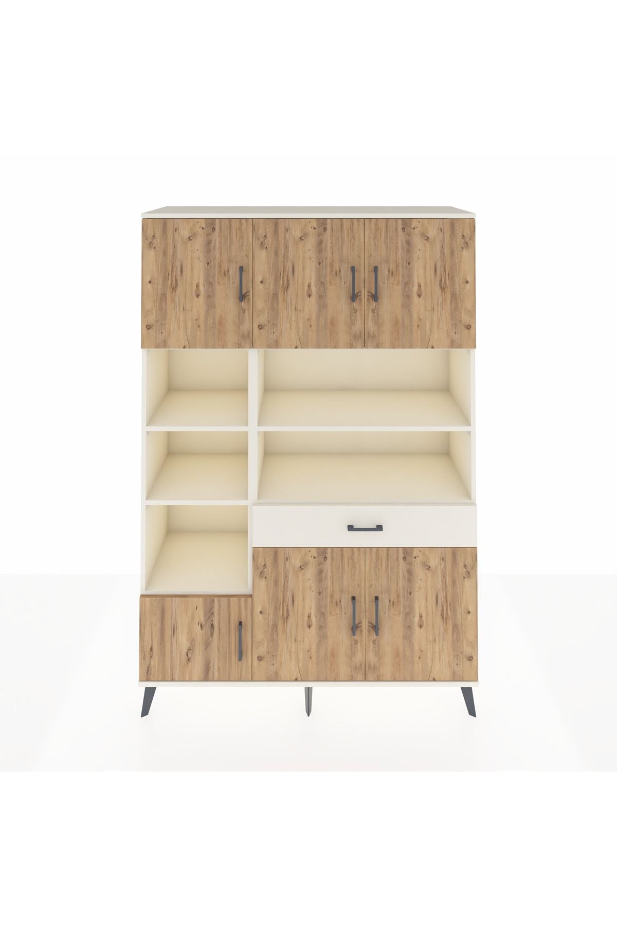 Hyperion Dolap 10 Raflı Tek Çekmeceli 6 Kapaklı 132x44x195 Aytaşı-Çam/Aytaşı