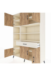 Hyperion Dolap 10 Raflı Tek Çekmeceli 6 Kapaklı 132x44x195 Aytaşı-Çam/Aytaşı