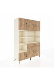 Hyperion Dolap 10 Raflı Tek Çekmeceli 6 Kapaklı 132x44x195 Aytaşı-Çam/Çam