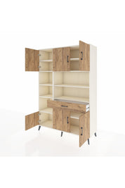 Hyperion Dolap 10 Raflı Tek Çekmeceli 6 Kapaklı 132x44x195 Aytaşı-Çam/Çam